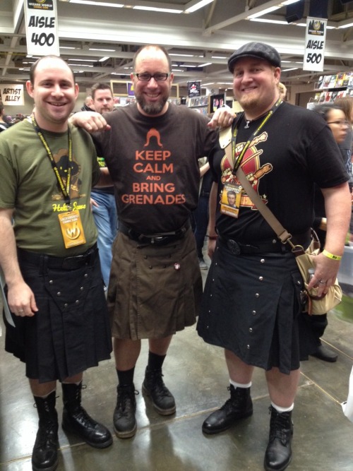 Spotted discussing kilt brands at Sacramento Comic Con