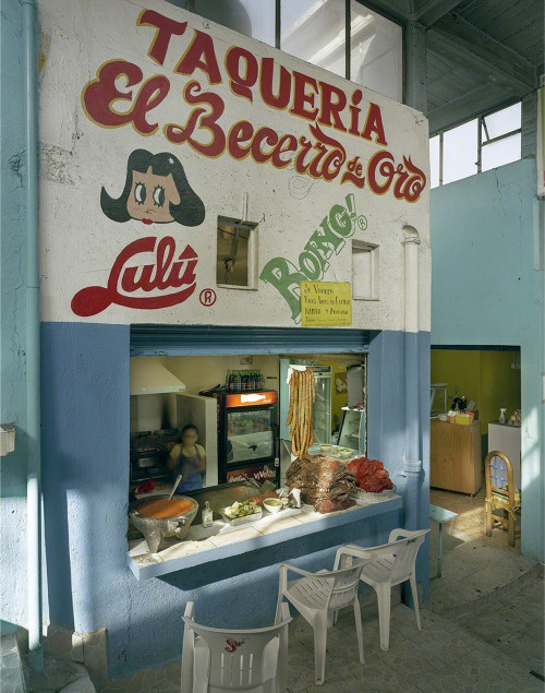 kafkasapartment:Taquería El Beccero de Oro, Independencia, Mexico State, Mexico, 2006. Jim Dow. Pigment print