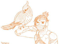 sorachudoodles:  CyberNinja Hanzo with a