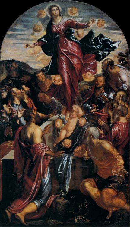 artist-tintoretto:  Assumption of the Virgin, 1550, TintorettoMedium: oil,canvas