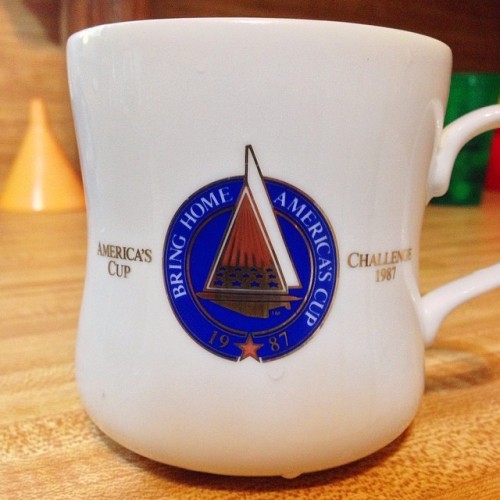boatporn:  sailorcolin:  An amazing #thrift store find this weekend. @americascup 1987! (at C&C)  Wicked sweet!  US-55 FTW!