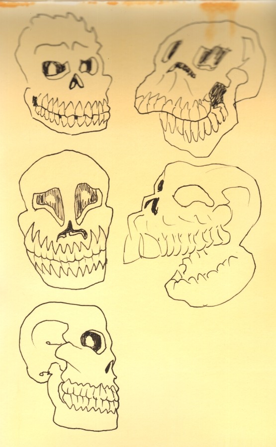 Skulls, skulls!  And MORE skulls!   Yeah, this was what I was doing covertly while