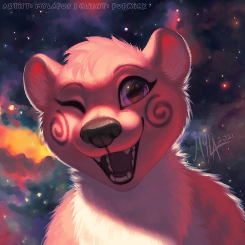 mylafox: Commission for Pupwick/gay_crow on TwitterCute bear with cheek swirls!! aaaaa &lt;333