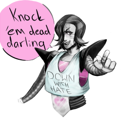 spread-love-everybody:  I hope I didn’t mess something up like the size. I rarely draw digitally so be gentle people if there’s some huge mistakes ;^; I wanted to show some kind of support for DWH and what it stands for so have this drawing of Mettaton