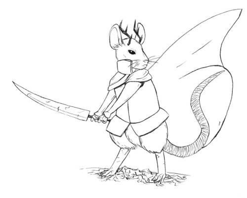 Inktober 3A deer-mouse-warrior guy…or whatever.. I was gonna draw something else but I couldn