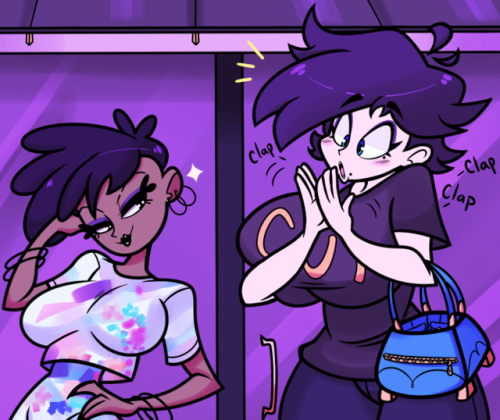 graydoodles: Commission for @tamtamhi! This time Holly is admiring and clothes shopping with her fri