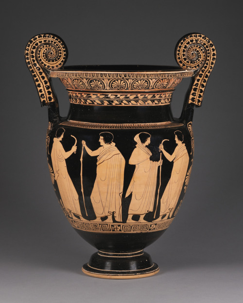 theancientwayoflife: ~Lucanian Red-Figure Volute Krater. Artist/Maker: Attributed to the Palermo Pai