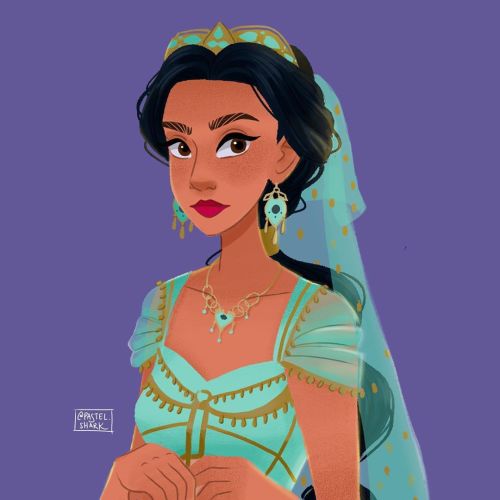 i drew this a few days ago but a year ago today i posted fanart of the live action aladdin soooo her