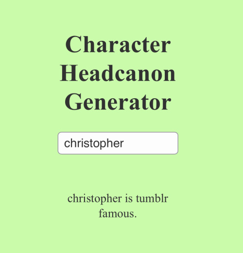 I Did The Character Headcanon Generator With The Tlh Characters