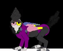 #sneo cat#gifs#petz spamton #when i first made him i was all oh god i should fix this at the eyes  #and now? its his best feature