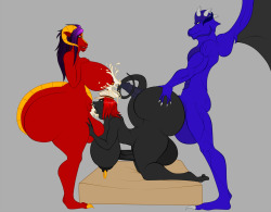 Devina X Nadeena X Blue This Is A Flat Color Commission For My Friend Blueofdeath