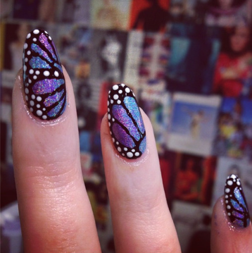 Butterfly nails by WAH gal Rae!