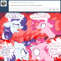 ask-rarity-and-pinkie:  Most of our arguments