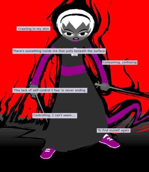 goldenfool42: cool new meme: pasting edgy song lyrics over pictures of homestuck characters bonus: 
