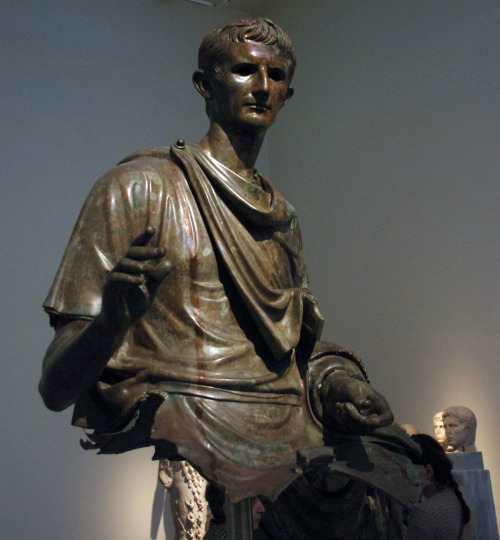 myglyptothek:Portrait of Augustus. The Prima Porta and Actium types combined. 12-10 BC. Bronze. 