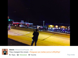 millennialau:  Police charging the crowd chasing a group of protestors on W.  Florissant  