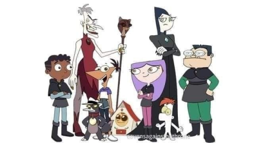 A Friend Showed Me A Cursed Edit Of The Owl House Characters AsPhineas And Ferb So I Had To Draw This