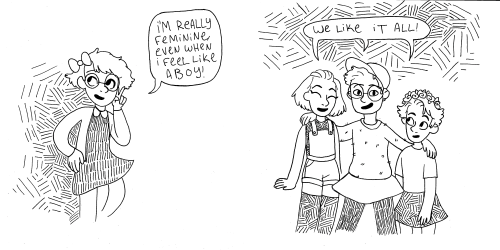 jestro:arimulch:A quick zine that I did about gender expression! My friends and I get a lot of comme
