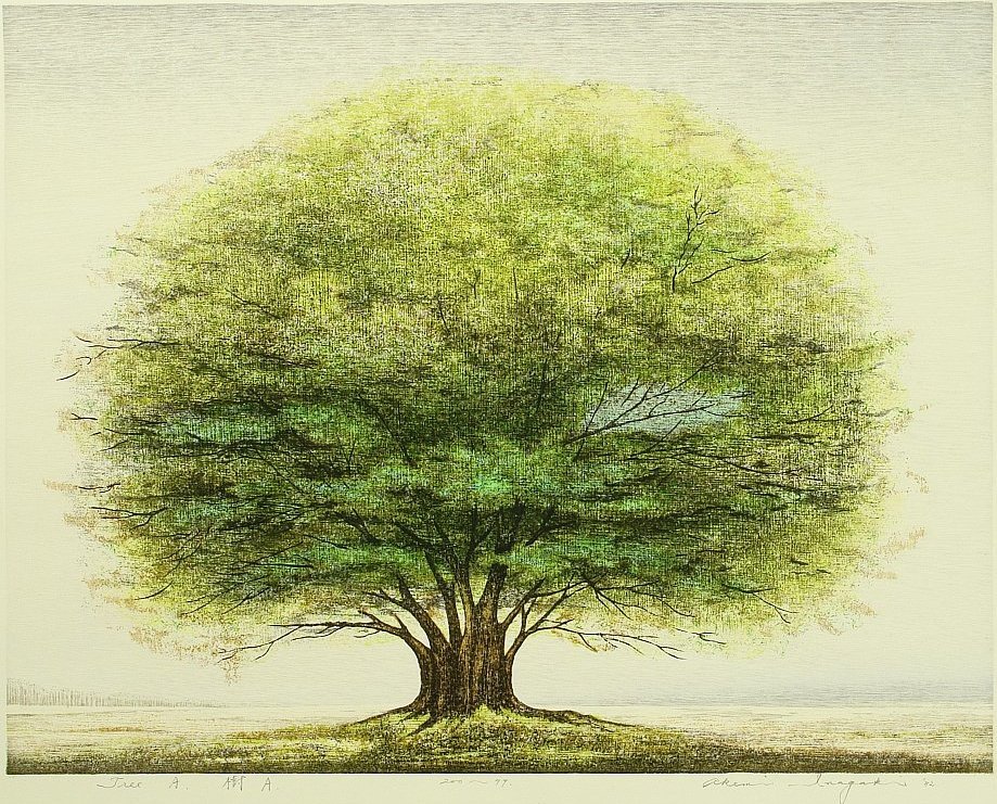 iamjapanese:  INAGAKI Akemi（稲垣朱実 Japanese, b.1933） Tree A   Woodblock