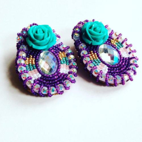 Amethyst Bling Earrings by Brit Reedwww.instagram.com/nitaohoyo/