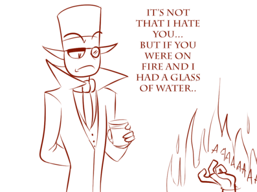 damo-draws:  damo-draws:Don’t be around Black Hat if you’re on fire. evening reblog!