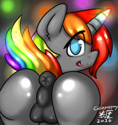 cutiepoppony:  To Shinodage Just a gift to ShinodageHope you like it :) ———— If you like my art Please Like/Share it out Thank you ^^ ———— See more my art at DeviantArt | Furaffinity   eee what a qt butt, thick and shiny butt <3thank