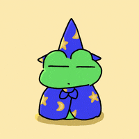 spoopy wizard frog boi yawns because he is sleepy