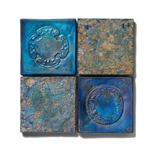 Louis Comfort Tiffany, Tiles, 1905. Manufactured by Tiffany Furnaces, New Yok, Favrile glass.