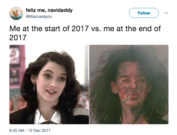 buzzfeed: Me at the beginning of 2017 vs me at the end of 2017.