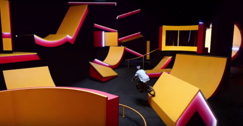 mymodernmet:  BMX Rider Performs Tricks Through Incredible Optical Illusions and Shape-Shifting Course 