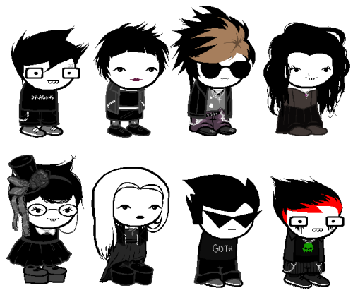 thepirateking:Gothstuck kids editionsince there are oly 8 of them i’ll give a little run down:John i