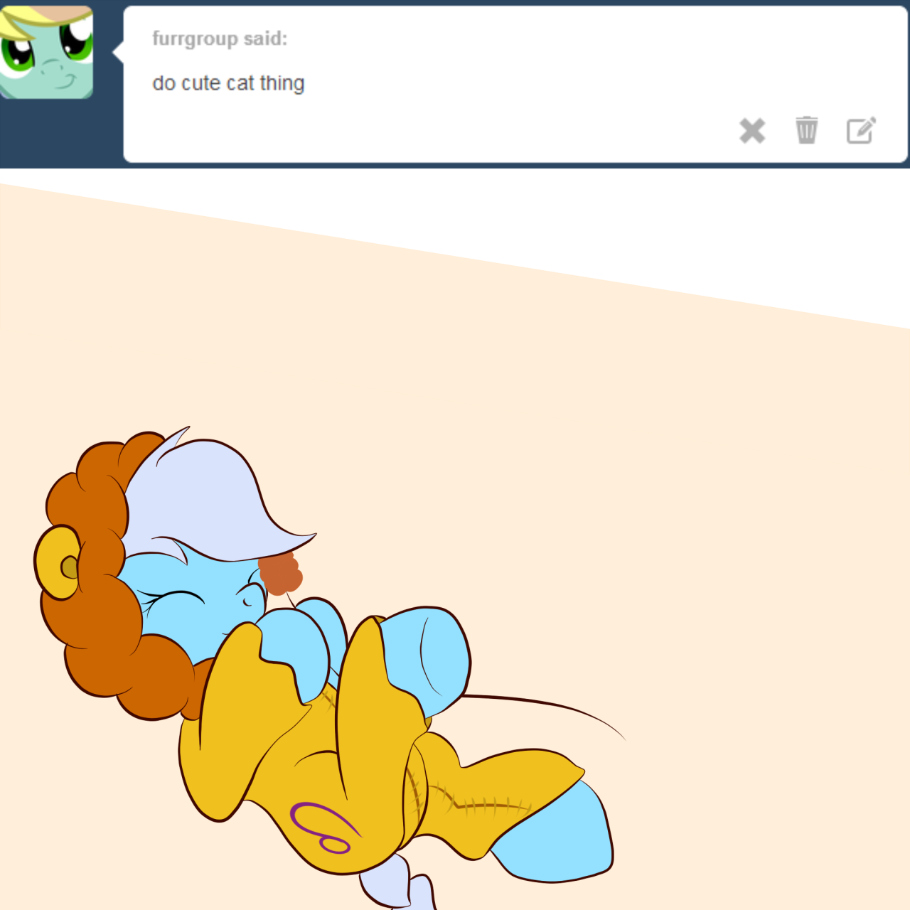 ask-leo-pony:  &lt;Leo&gt; Ahhhh! *hides* (Guest pony: ask-princess-moe-lestia)