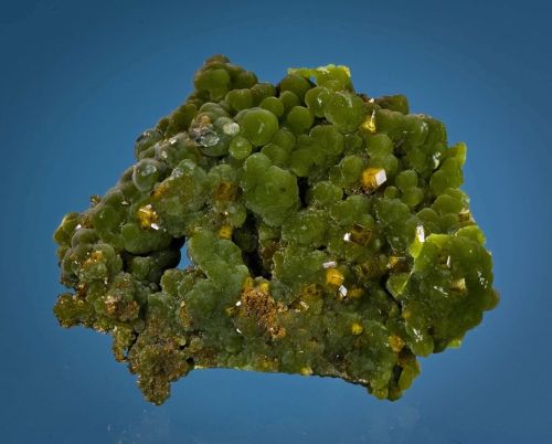 Wulfenite on mimetite Lead ores produce some beautiful minerals, especially in the oxidised zones of