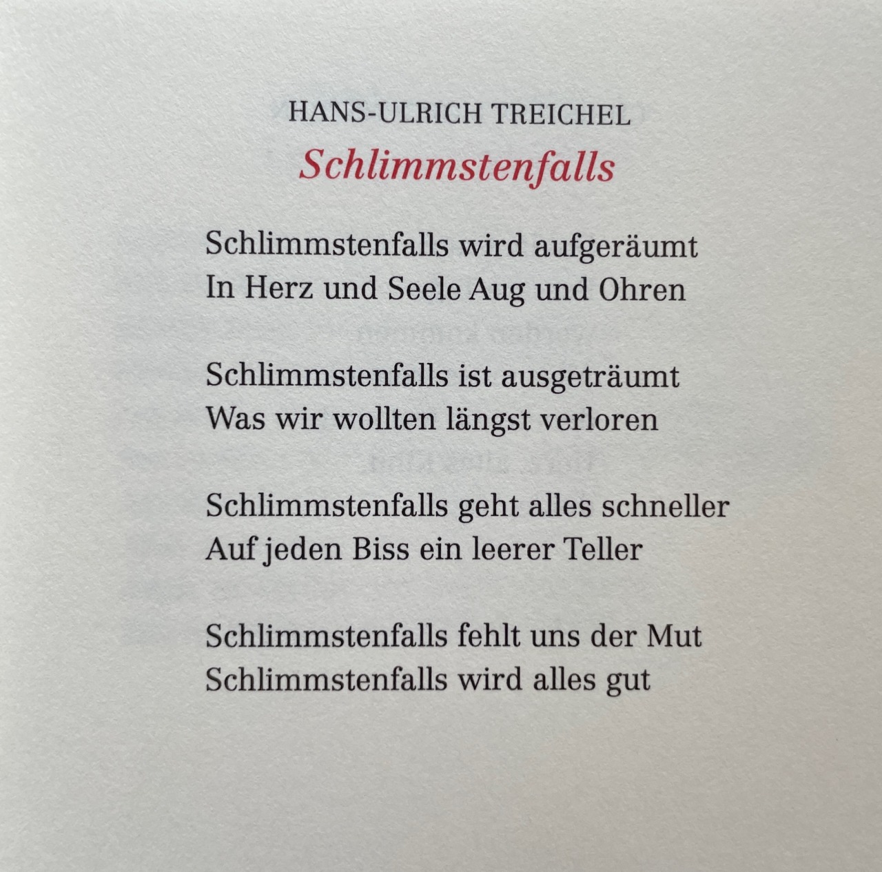 Deutsche Lyrik Von Damals Und Heute Schlimmstenfalls Von Hans