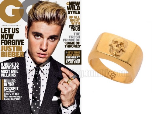 bieber-clothing:  Justin photographed by Eric Ray Davidson for the March 2016 issue of GQ Magazine Degs & Sal Gold Skull Ring - 趽 Shop: Here