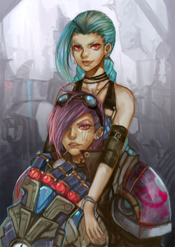 league-of-legends-sexy-girls:  JINX AND VI by FelaL 
