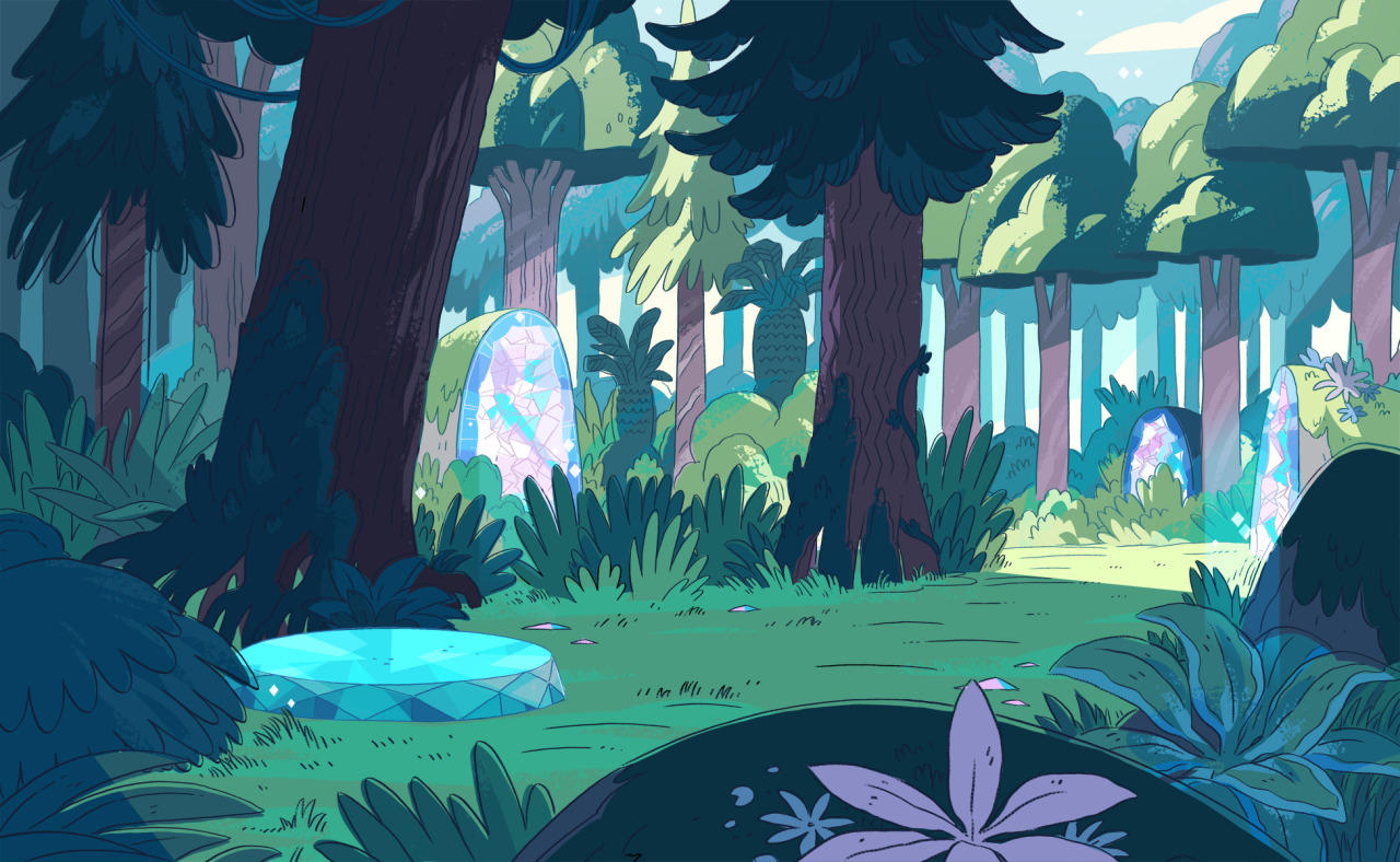 A selection of Backgrounds from the Steven Universe episode: Island Adventure Art