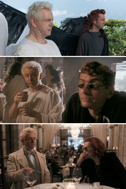 mizgnomer:  Crowley is almost always to Aziraphale’s left(except when driving the Bentley)Good OmensBonus –  Not to make a long post even longer, but also: