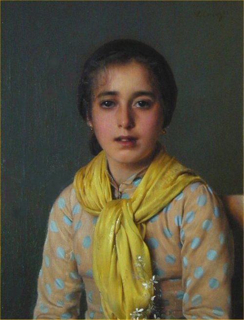 Vittorio-Matteo Corcos - Girl with Yellow Shawl (before 1933)