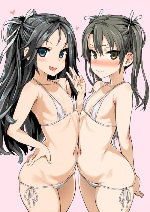 krk39:  朝凪さんはTwitterを使っています: “瑞鶴先輩とお揃の水着でご機嫌の葛城ちゃん　#正規空母の甲板合わせシリーズ http://t.co/tY3SxfG01o”