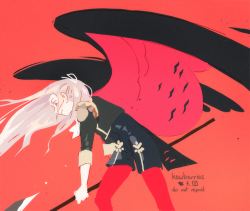 hawberries: lions and eagles and deer, oh my [images are drawings of the house leaders from fire emblem: three houses. edelgard has huge black-and-red eagle wings, and is swinging her axe, looking driven. dimitri has lion ears and tail, and hoists his