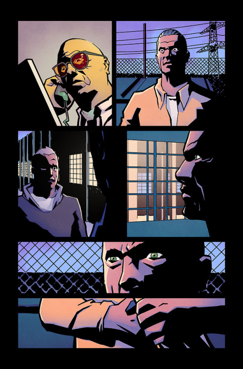 Selection of pages from Image Comics ‘Ringside’ Issue #9. Written by Joe Keatinge, with Lines from N