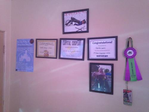 Finally hung up my awards in the cosplay room. They have multiplied slowly and in very proud. Also I
