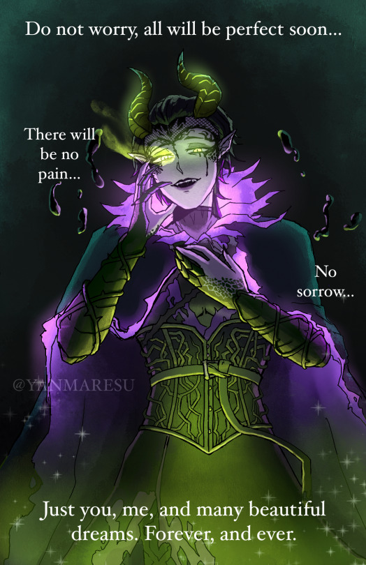 ( ) The Last One Of The Pov Yandere Overblot Drawings! I Tought It Would Be Pretty If The Purple Clothes