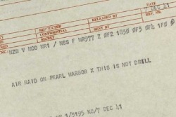 peerintothepast:  7 Dec 41- Telegram stating