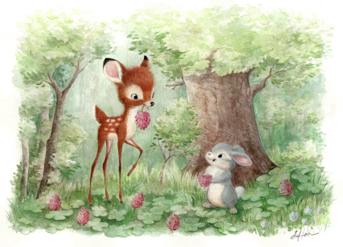 “Clover Patch” is one of two watercolor pieces I did for the Wonderground Gallery in Dow