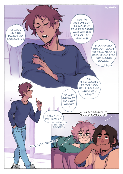 VR/college AU part 7!detective Lance is on the case but trying to be responsible about it B)first | < part 6 | part 8 >