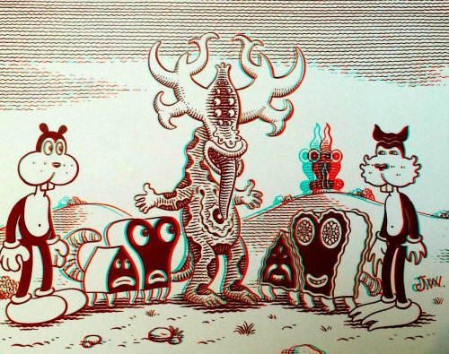 hajandrade:magictransistor:Jim Woodring and Charles Barnard. Frank’s Adventures in the Third Dimensi