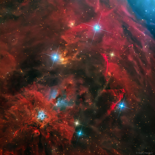 just–space: Arcs, Jets, and Shocks near NGC 1999 : This tantalizing array of nebulas and stars