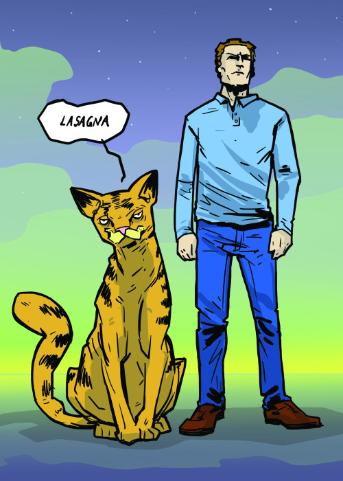 The Jon and Lasagna Catthe most important of universe collisions drawn for bae’s birthday &